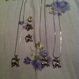 Silver cat necklaces w/ red eyes is being swapped online for free