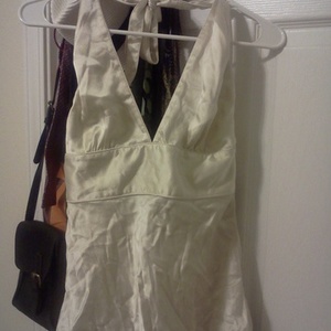 J.Crew Cream 100% Silk Halter Top New with Tags is being swapped online for free