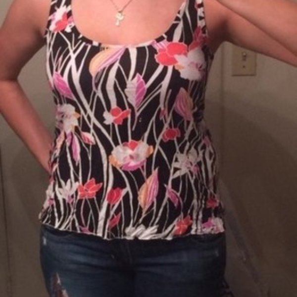 Urban outfitters floral hook eye corset back sz m is being swapped online for free