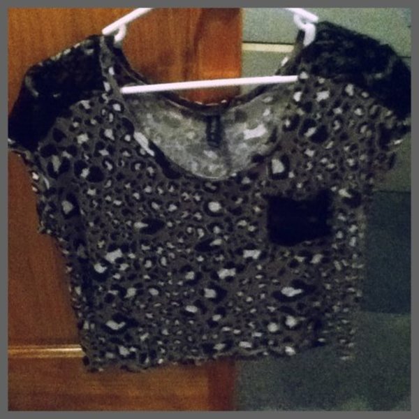 Nollie leopard crop lace shoulders shirt is being swapped online for free
