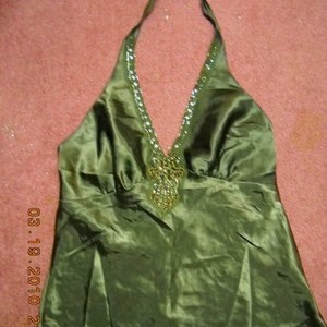 Silky Brown Halter Top Sz L-XL is being swapped online for free