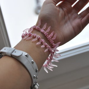 Flower beaded necklace-bracelet in pink is being swapped online for free