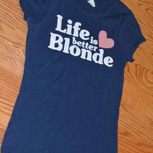 Hollister Life Is Better Blonde Tee [M] is being swapped online for free