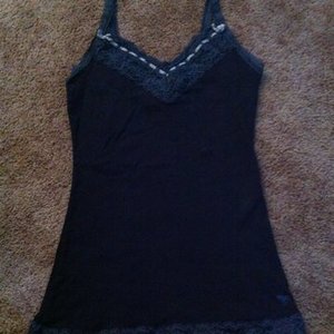 Cute Dark Blue Lace Abercrombie and Fitch Tank Size Medium  is being swapped online for free