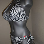 Victorias Secret Zebra Black And White Push Up Halter Bikini Set XS is being swapped online for free