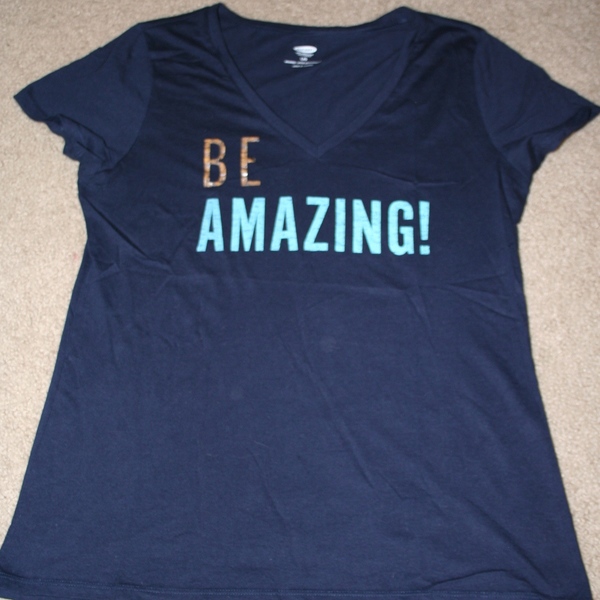 Old Navy Be Amazing V Neck Tee Size L is being swapped online for free