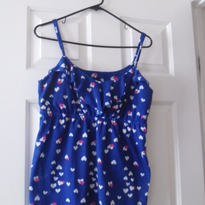 Blue Top with White and Pink Hearts  is being swapped online for free