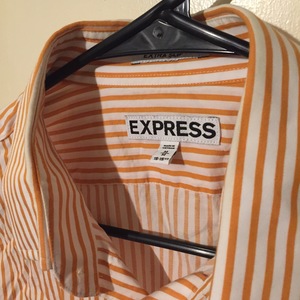 Salmon vertical stripes Express men's shirt medium is being swapped online for free