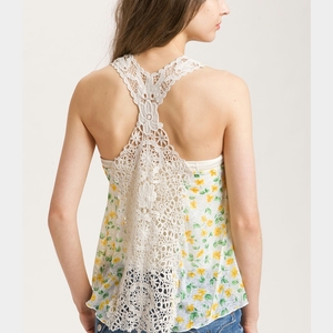 Free people Floral Lace up tank  is being swapped online for free