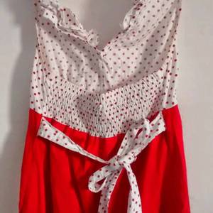 red/white polka dot halter dress is being swapped online for free