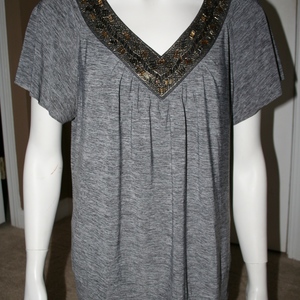 Dressy Neck Detail Bloused Tee L is being swapped online for free