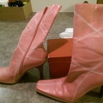 BP pink leather boots, size 9 is being swapped online for free