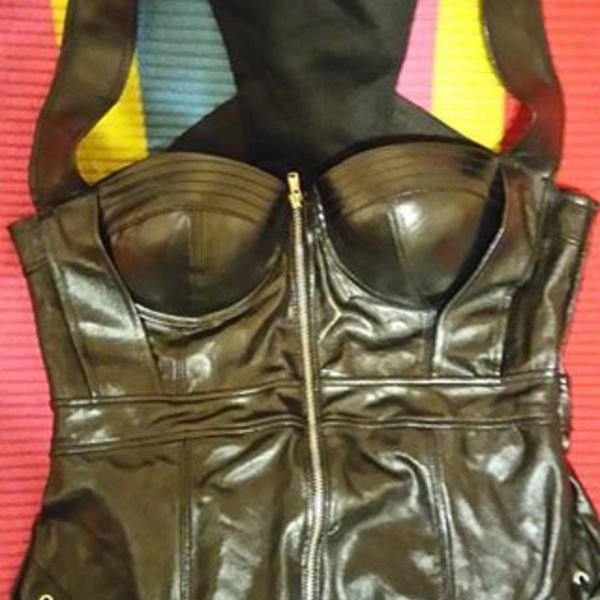 Never Worn Fake Leather Black Corset/Bustier  is being swapped online for free