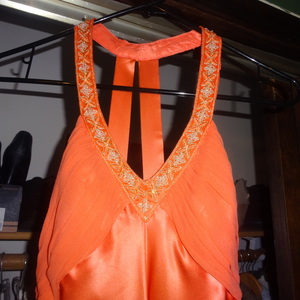 Dave and Johnny Orange Silk Dress Gown 5/6 is being swapped online for free