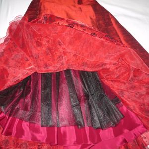 NWT Red Ballroom Gown Raw Silk Crinoline  is being swapped online for free