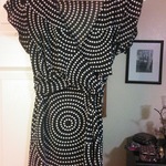 Polka dot v-neck blouse is being swapped online for free