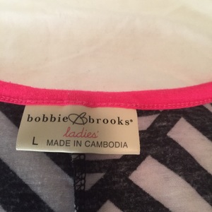 Size large maxi dress black and white with pink trim is being swapped online for free