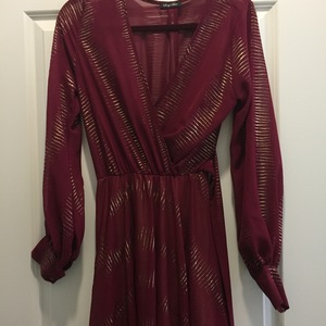 Maroon and Gold Long Dress is being swapped online for free