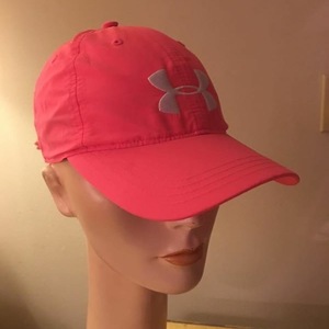 Under ARMOUR pink breast cancer hat-adjustable sizing is being swapped online for free