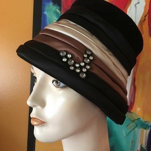 Vintage Evelyn Varon Exclusive Italian Wool/satin Jeweled Hat-Sz.22" is being swapped online for free