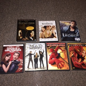 Lot of 6 DVDs: The DaVinci Code, The Women, iRobot, Mad Money, Spiderman, and Spiderman 2 is being swapped online for free