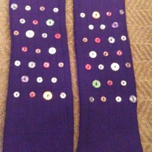 black leg warmers with buttons  is being swapped online for free