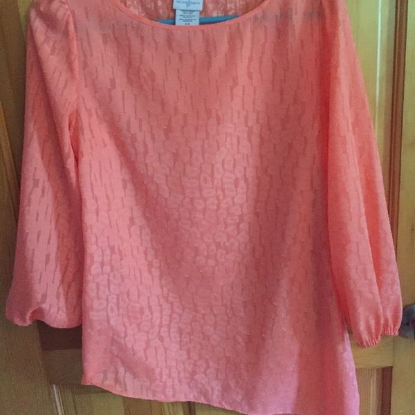 Jaclyn Smith Coral/Salmon Blouse Small is being swapped online for free