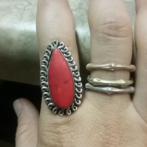 Vintage Sterling Red Tuquoise Ring - 6 is being swapped online for free