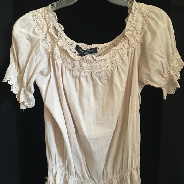 Guess Beige Eyelet Peasant Blouse is being swapped online for free