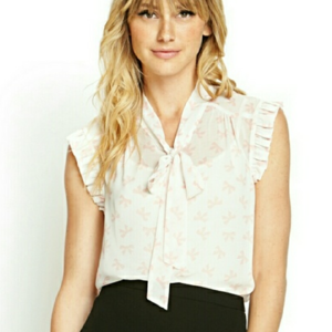Forever 21 Tie Neck Blouse Sz S is being swapped online for free