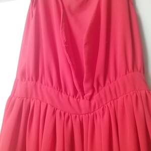 Red low cut chiffon maxi dress - s is being swapped online for free