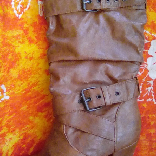 Cute tan high heel boots!!!  is being swapped online for free