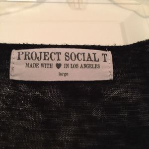 Urban Outfitters Project Social T Textured V Neck Tee LARGE Black is being swapped online for free