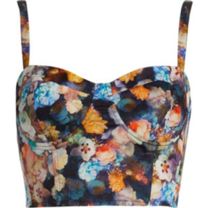 TOPSHOP Floral Crop top Bustier  XS is being swapped online for free