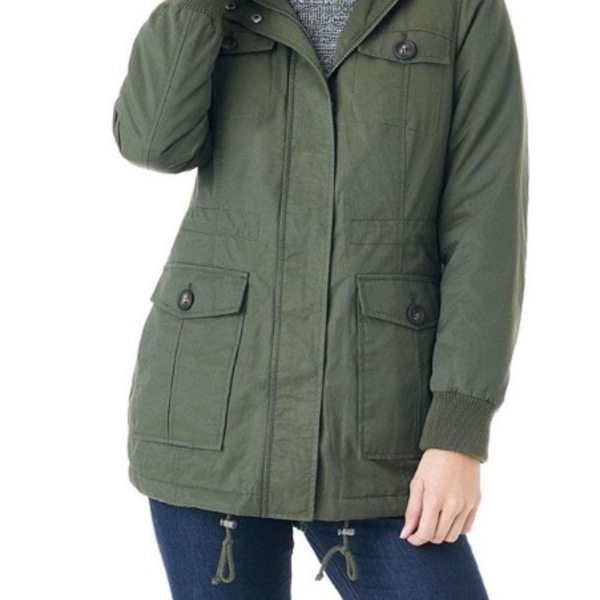Dark Green Hooded Coat  is being swapped online for free