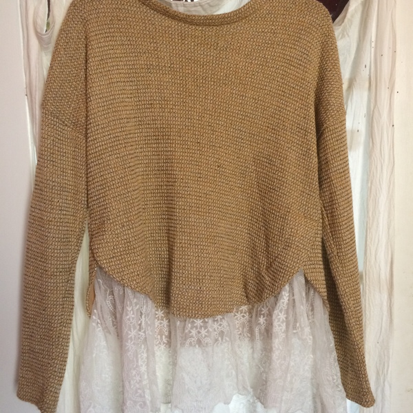 NWOT super cute sweater with lace is being swapped online for free