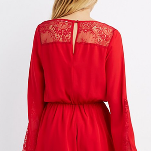 Charlotte Russe Sexy Red Lace-Trim Surplice Romper is being swapped online for free