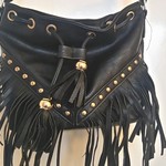 Pretty Black Faux Leather Bag with Gold Detail is being swapped online for free