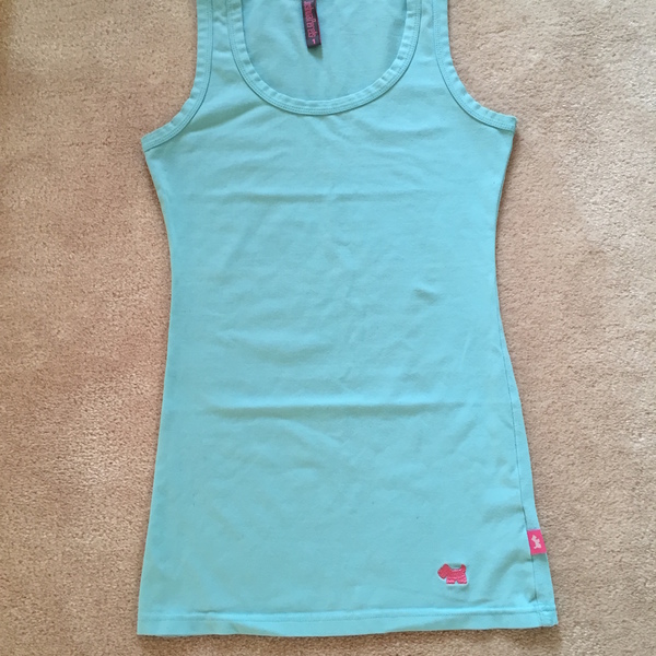 Baby Blue Tank Top with Pink Dog is being swapped online for free