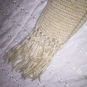 Cream scarf with hood attached  is being swapped online for free
