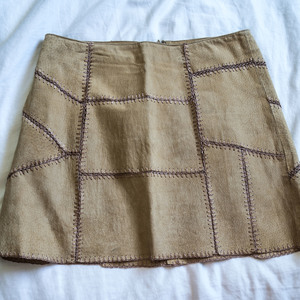Brown Suede Patchwork Mini Skirt is being swapped online for free