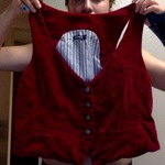 Adorable Red Velvet Vest Size 0-2 is being swapped online for free