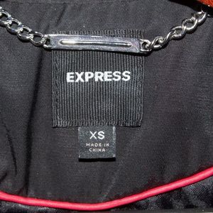 EXPRESS Black Button-Down Ruffle Hem Jacket (sz. extra small) is being swapped online for free