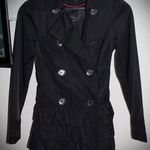 EXPRESS Black Button-Down Ruffle Hem Jacket (sz. extra small) is being swapped online for free