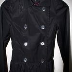 EXPRESS Black Button-Down Ruffle Hem Jacket (sz. extra small) is being swapped online for free