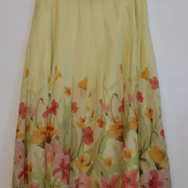 Yellow Floral Skirt size 8 is being swapped online for free