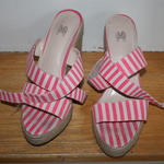 Victoria's Secret Pink stripe wedge shoes   Size 7/7.5 is being swapped online for free