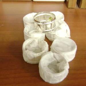 6 Napkin Rind Holders (silver) is being swapped online for free