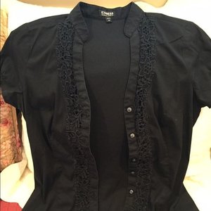 Express embroidered button down blouse XS is being swapped online for free