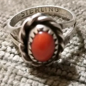 Vintage Native American Coral Ring  is being swapped online for free